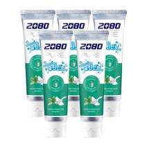 2080 퓨어 베이킹소다 상쾌한 클린민트향 치약 125g, 5개
