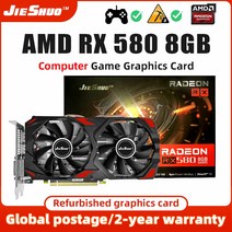 JIESHUO-그래픽 카드 AMD RX 580 8G GDDR5 GPU rx580 8gb 256Bit 2048SP 컴퓨터 GPU RX 580 8gb 데스크탑 컴퓨터 게임