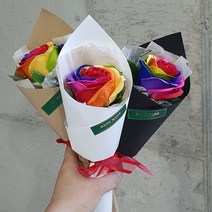 무지개장미 한송이 비비드 빅로즈, 화이트