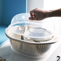 물빠짐 채반 식기건조대 파스텔 뚜껑