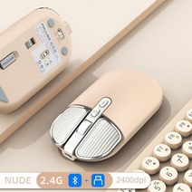 블루투스마우스 버티컬마우스 무선마우스 게이밍마우스 2.4g 듀얼 모델 5.0 충전식 자동 귀여운 긴 대기 멀티 버튼 ios pc 노트북, 누드 듀얼 모드