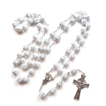장미 구슬 십자가 묵주 목걸이 체인 교회 요가 방 장식 선물, [02] necklace
