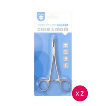 케어앤맘 귓털제거 겸자 가위 곡선형 잠금형 x 2개, 단품