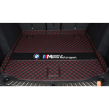라오농 BMW X3 가죽 년형 카트리지는 브릴리언스 뉴 BMW 뉴 x3 전용 테일박스 튜 3D 자동차 트렁크 매트 풀커버, 블랙+레드매트
