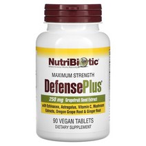 NutriBiotic DefensePlus 250 mg 자몽씨 추출물 90 식물성 정, 90 개, 90개, 2kg