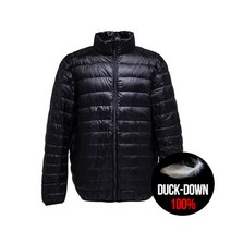 오리털 100% 경량 긴팔패딩 다운자켓 패딩조끼 점퍼 남성 (블랙)