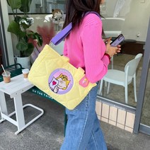[키링포함]스누피 누빔 패딩가방 토트백 크로스 가벼운 연말선물 산책