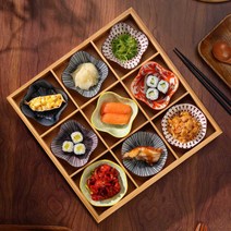 일본 나무 구절판 트레이 플레이팅 대나무 쟁반 고바찌, D
