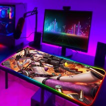 게이밍 의자리그 오브 레전드 컴퓨터 매트 RGB 마우스 게임 패드 Pc 액세서리 게이머 키보드 애니메이션, 06 HC006621_03 300x600x3mm