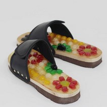 건강지압 족막근저염 자세교정 혈액순환 마사지 자갈 슬리퍼, S(225~240mm)