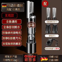 전동비늘제거기 생선 자동 무선 비늘치기, 03.[충전모델]블랙+칼날2+배터리2