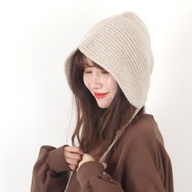 겨울니트귀달이 끈 국산 러블리보넷후드모자