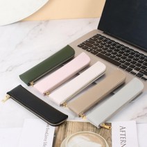 가죽 필통 파우치 만년필 애플펜슬필통 고급 펜케이스, 블랙