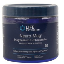 Life Extension Neuro-Mag 마그네슘 L-트레온산 트로피칼펀치맛 93g, 단품