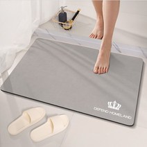 소프트 빨아쓰는 규조토발매트 물흡수잘되는 주방매트 대형/특대, 크라운_그레이