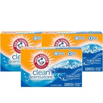 암앤해머 패브릭 소프트너 시트 퓨리파잉 워터 100시트 ARM & HAMMER Fabric Softener Sheets Purifying Waters, 3팩