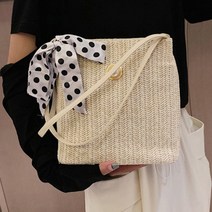 여름라탄가방 여성가방숄더백 실크 스카프 포인트