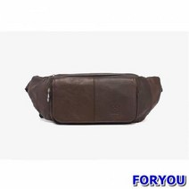 Foryou4159 남자용 데일리 웨이스트 소가죽 힙색 브라운 백 미니 메신저 크로스