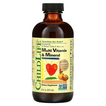 ChildLife Essentials 종합비타민 미네랄 천연 오렌지 망고 맛 237ml(8fl oz)옵션확인필수, 1개