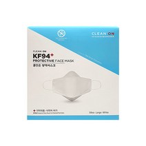 국산 KF94 클린온 황사 방역용 미세먼지 일회용 대형 마스크 50매, 50개입