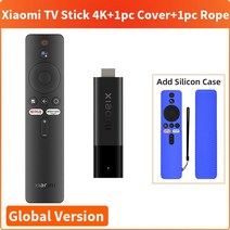 스틱PC 글로벌 버전 xiaomi tv 스틱 4k 안드로이드 11 휴대용 tv 동글 2gb ram 8gb rom dolby 비전 dts 서라운드 사운드 google 93, EU 플러그 버전, 파란색 덮개 추가