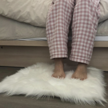 미니 양모 러그 정사각형 러그 드레스룸 침대 옆 작은 털 카페트 방 모던 매트