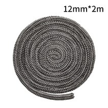 나무벽난로 6/8/10/12mm 검정색 가스켓 코드 2m 스토브 도어 벽난로 고온 우드버너 씰링 로프 교체, 04 12mmx 2m