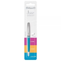 Pelikan 재즈 클래식 볼펜 미디엄 펜촉 블루 잉크 리필 포함 금속 오렌지 블리스터 카드 각 1개 (815062), Petrol