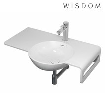 WD - 38298 - R (우볼)/벽걸이세면대/액상아크릴/세면대/WISDOM/아이스톤/iStone/WD38298R(우볼), 원홀타공, 미포함, 1개