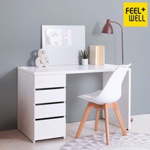 필웰 레트라4단서랍장책상1200X600, 메이플서랍:화이트상판