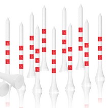 지칸디 대나무 눈금표시 골프티 우드티 나무티 티꽂이 100p, 롱티70mm, 화이트/레드