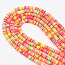 플랫 라운드 폴리머 클레이 비즈 칩 디스크 DIY 수제 보석 만들기 목걸이 찾기용 느슨한 스페이서 4mm 6mm, 6mm 350pieces1strand, 02