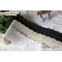 레이스여왕 단면 자수 면레이스 리본 부케 레이스 폭 4.5cm, 1롤(14야드), 광목