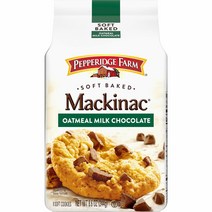 (미국직배) 페퍼리지팜 매키노 오트밀 초코쿠키 244g 4팩 Pepperidge Farm Mackinac Soft Baked Oatmeal Milk Chocolate Cookies, 200ml, 1개