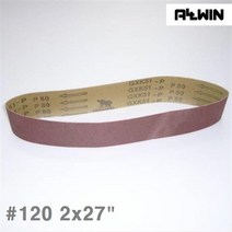 HANSHIN 벨트페이퍼(탁상용그라인더용) (방)120 2x27 Inch 18m sec (5EA)샌더기 샌더 폴리셔 절삭 초경 공작 절삭공구 페파 사포, 본상품