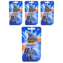 빅 컴포트 3 일회용 면도기, 4개입, 4개