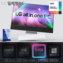 LG 일체형PC(12세대) 27V70Q-GA70K [이벤트 한컴오피스 증정], 27V70Q-GA70K 램8GB + SSD512GB