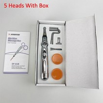 연수기 헤드 레이저 침술 펜 자오선 마사지 펜 침술 포인트 감지기 얼굴 롤러 페이셜, 5 헤드 2 젤 박스