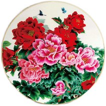 보석십자수 모란 원형 5d 거실 침실 레스토랑 나비꽃 피다RWTYI693-199_G, 50cm
