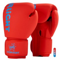 스타라이트 권투 장갑 남성 여성 PU 가라테 무에타이 글러브 자유 경기 MMA 산다 훈련, [01] 6oz, 03 Red