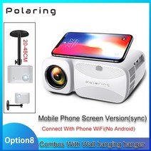 polaring a1 기본 실제 1080p 4k 미니 프로젝터 비디오 프로젝터 2.4 amp 5g hd 4000 루멘 홈 시네마 proyector 캠핑 프로젝터, 벽걸이로, 나는 플러그