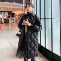 롱패딩 롱패딩브랜드 느슨한 코튼 패딩 두꺼운 롱 자켓 한국어 방풍 따뜻한 광택 파카