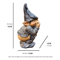 대형조각상 미니석고상 야외조형물 이색대형 재미 그놈, 짙은 회색, 40x22x18cm