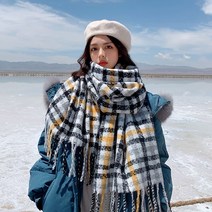 볼레로 봄 가을 스카프 양면 착용 가능 스카프 여성 가을 겨울 그리드 따뜻한 스카프 망토 컨 목도리 이중의 버전