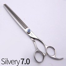 강아지귀털제거 강아지숱가위 애견가위세트 Fenice 전문 애완 동물 미용 가위 고급 이빨 블레이드 스테인레, 한개옵션1, 01 Silver 7 inch