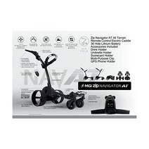 MGI Zip Navigator 전지형 전기 골프 카트 - 36홀 리튬 배터리 - 원격 제어 - 액세서리 포함(다목적 클립 음료수 우산 GPS 전화 및 스코어카드 홀더) 블