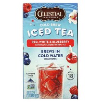 CELESTIAL SEASONINGS COLD BREW ICED TEA RED WHITE &, 단색, 한 사이즈