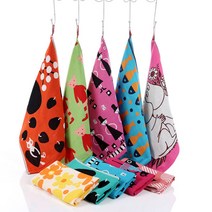 북유럽풍 순면거즈 주방타올 핸드 타월 면행주 어린이집 손수건 일러스트행주 답례품 77종, 3마리고양이(그레이)