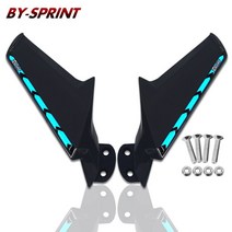 가와사키 호환 호환 ZX-6R ZX-10R 닌자 400 6R 오토바이 백미러 고정 윙 액세서리, 07 Bright 블랙 블루