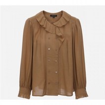 써스데이아일랜드 [여성]프릴 포인트 더블 블라우스(T226MBL136W) 153153